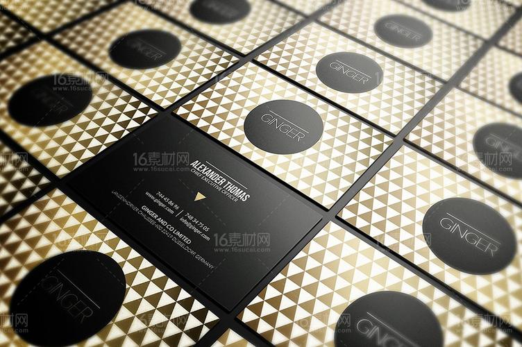 高档黑金主题名片模板psd分层素材